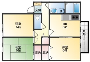 クレスト羽曳野ⅡB棟の物件間取画像